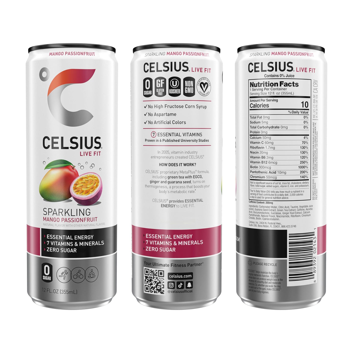 CELSIUS Assorted Flavors Official Variety Pack, Functional Essential Energy Drinks, 12 Fl Oz (Pack of 12)