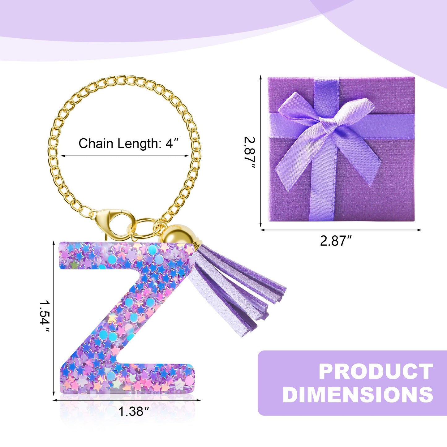 Letter Charm for Stanley Cup, 1PCS Purple Tumbler Accessories Charm for Handle, Initial Charm for Girls Women