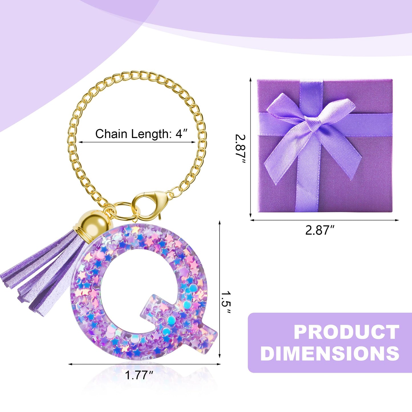 Letter Charm for Stanley Cup, 1PCS Purple Tumbler Accessories Charm for Handle, Initial Charm for Girls Women