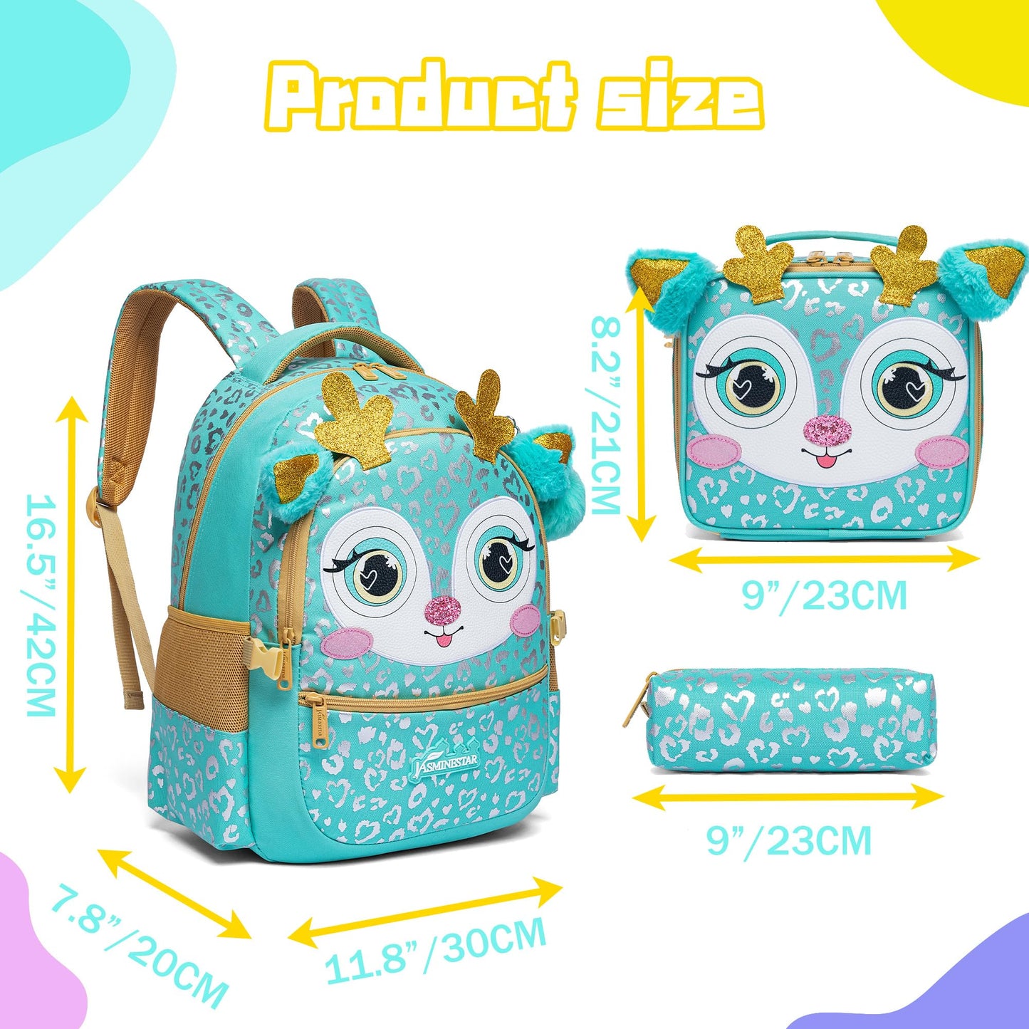 Meetbelify Backpacks for Girls,Kids School Backpacks with Lunch Box for Elementary Preschool Students Cute Panda Sequin Travel Backpack 3 in 1 Bookbag Set for Girls