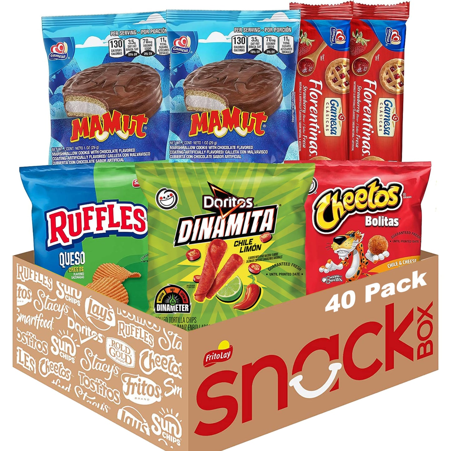 Frito Lay Ultimate Classic Snacks Package, Variety Assortment of Chips, Cookies, Crackers, & Nuts, (Pack of 40) (Packaging May Vary)