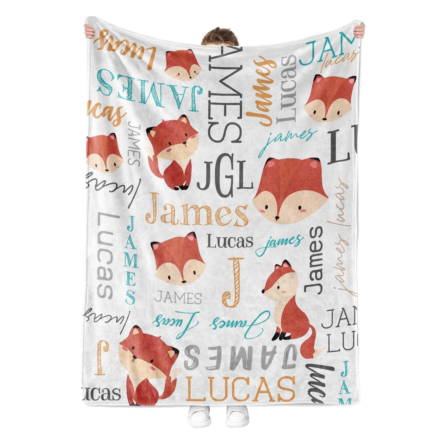 MDPrints Dinosaur Personalized Baby Blankets for Boys, Personalized Baby Gifts with Name, Customized Baby Blanket, Newborn Boy Gift, Soft Fleece