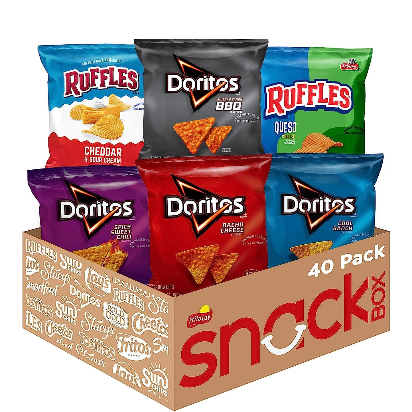 Frito Lay Ultimate Classic Snacks Package, Variety Assortment of Chips, Cookies, Crackers, & Nuts, (Pack of 40) (Packaging May Vary)