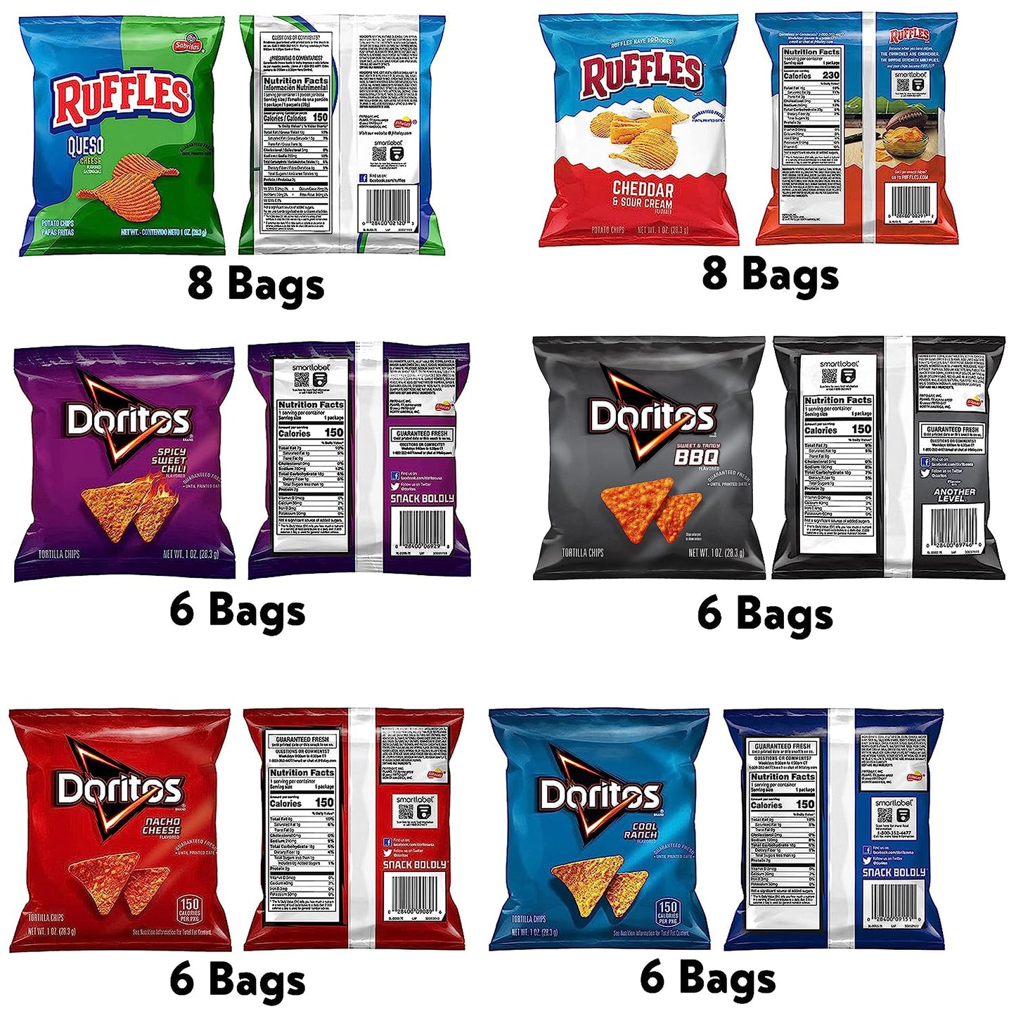 Frito Lay Ultimate Classic Snacks Package, Variety Assortment of Chips, Cookies, Crackers, & Nuts, (Pack of 40) (Packaging May Vary)