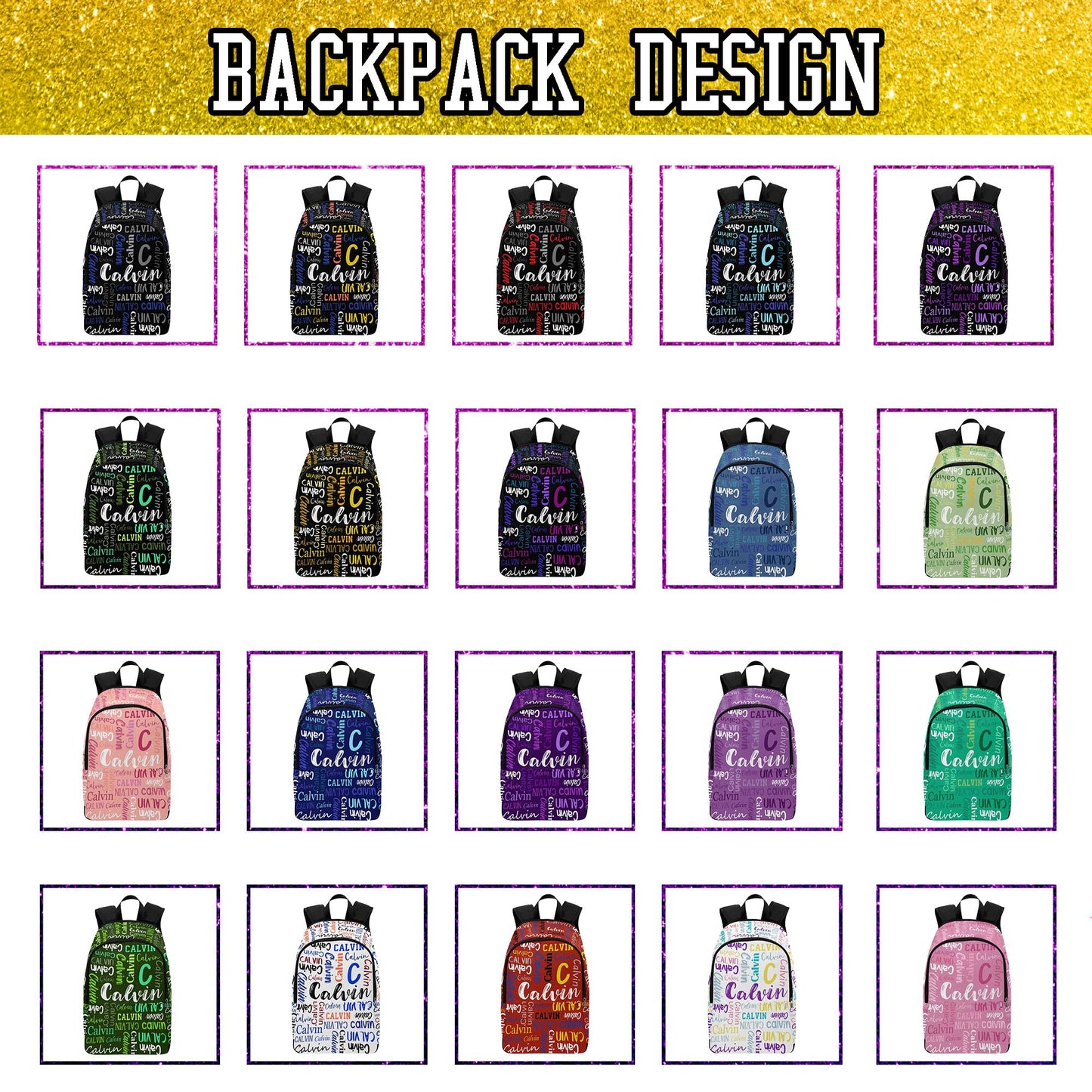 InterestPrint Custom Kids Backpack for Girls Sparkle Children Casual Daypack Backpacks with Lunch Bag Personalized with Kid's Name Preschool School Bag, Children Travel Bookbag for School Season